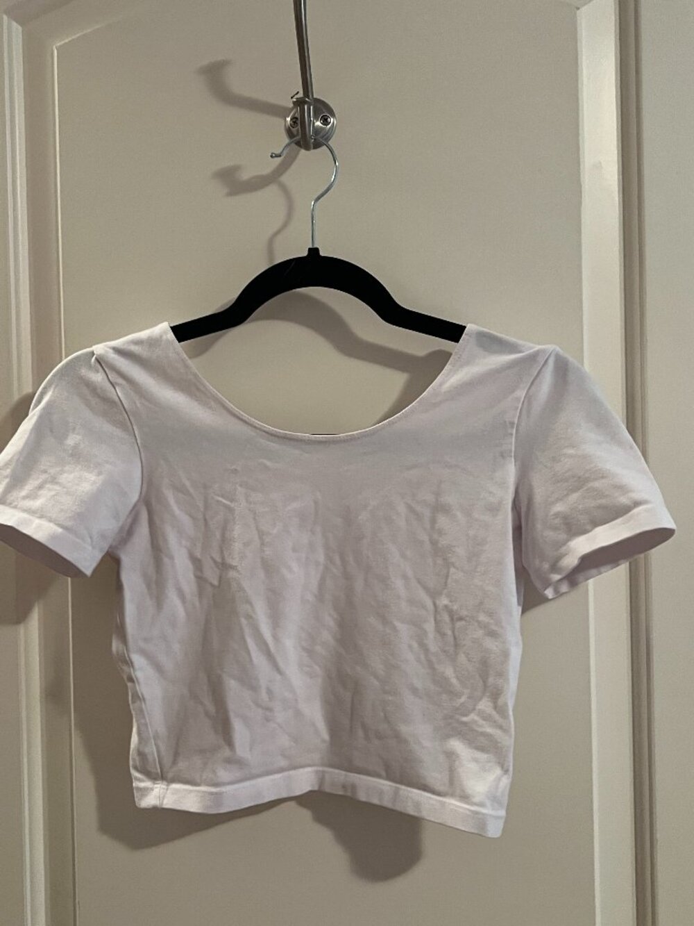 American Apparel White Short Sleeve Crop T-Shirt Size XS/S Clean Girl